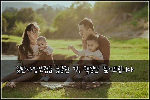  일반사망보험금 궁금한 것, 핵심만 짚어드립니다