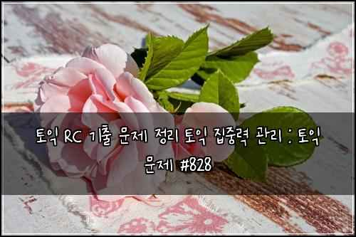 토익 RC 기출 문제 정리 토익 집중력 관리 : 토익 문제 #828