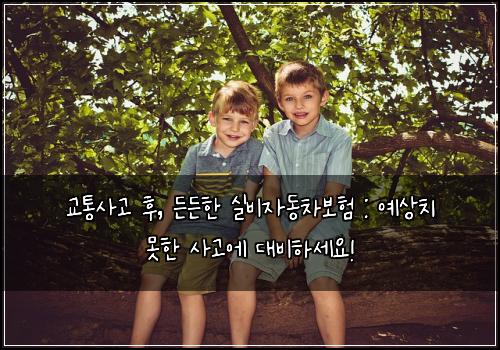  교통사고 후, 든든한 실비자동차보험 : 예상치 못한 사고에 대비하세요!