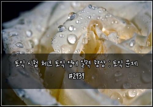 토익 시험 체크 토익 영어 실력 향상 : 토익 문제 #2939