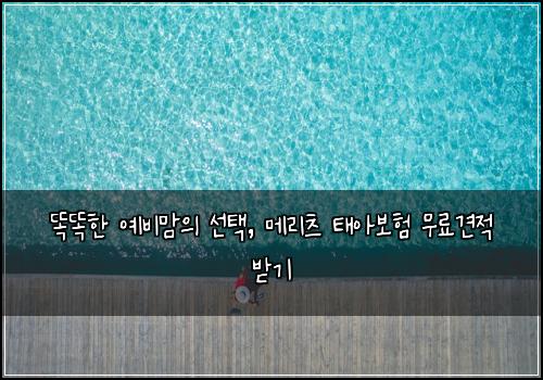  똑똑한 예비맘의 선택, 메리츠 태아보험 무료견적 받기