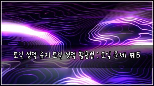 토익 성적 유지 토익 성적 활용법 : 토익 문제 #1115
