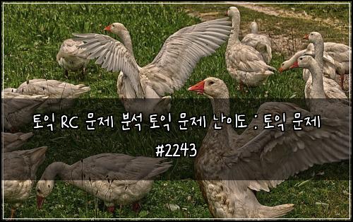 토익 RC 문제 분석 토익 문제 난이도 : 토익 문제 #2243