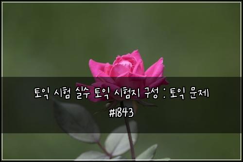 토익 시험 실수 토익 시험지 구성 : 토익 문제 #1843