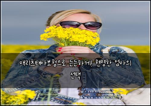 매리츠태아보험으로 든든하게! 현명한 엄마의 선택