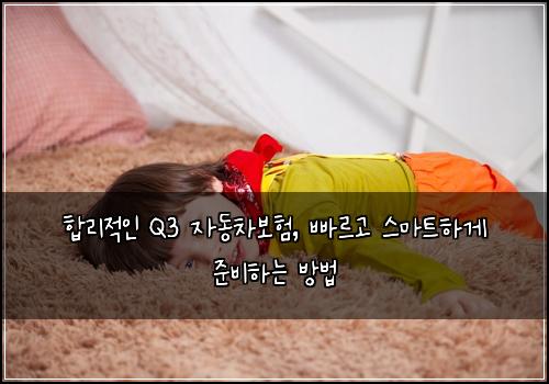  합리적인 Q3 자동차보험, 빠르고 스마트하게 준비하는 방법