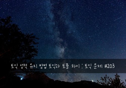 토익 성적 유지 방법 토익과 토플 차이 : 토익 문제 #203