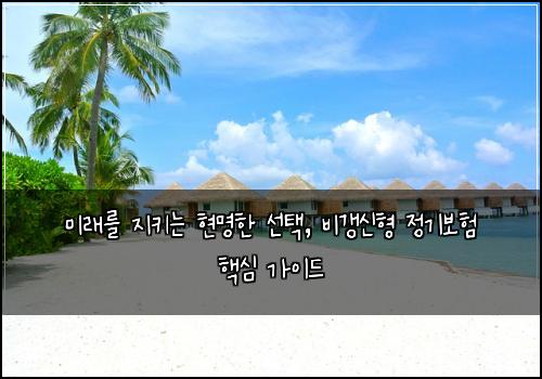  미래를 지키는 현명한 선택, 비갱신형 정기보험 핵심 가이드