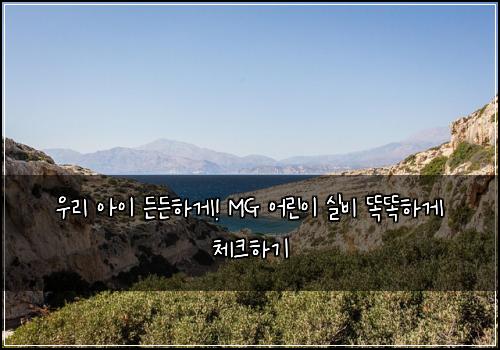  우리 아이 든든하게! MG 어린이 실비 똑똑하게 체크하기
