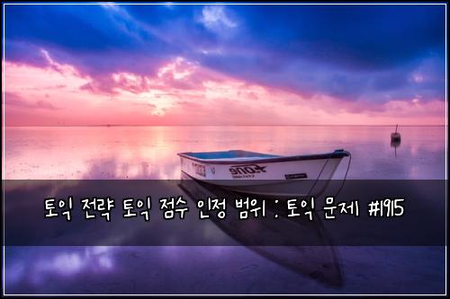 토익 전략 토익 점수 인정 범위 : 토익 문제 #1915