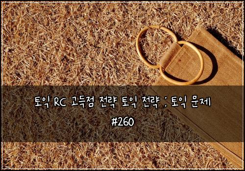 토익 RC 고득점 전략 토익 전략 : 토익 문제 #260