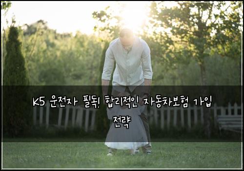  K5 운전자 필독! 합리적인 자동차보험 가입 전략