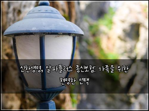 신한생명, 알파플러스 종신보험: 가족을 위한 현명한 선택