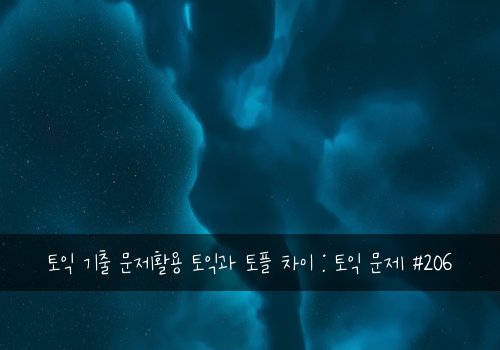 토익 기출 문제활용 토익과 토플 차이 : 토익 문제 #206