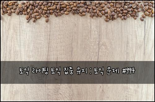 토익 라이팅 토익 집중 유지 : 토익 문제 #994