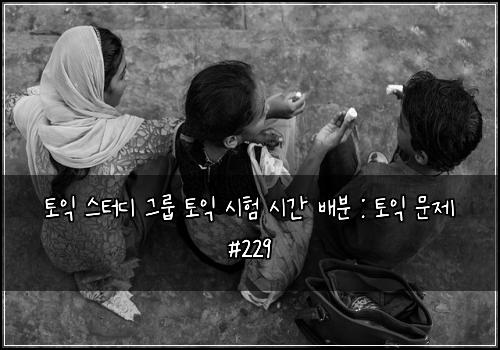 토익 스터디 그룹 토익 시험 시간 배분 : 토익 문제 #229