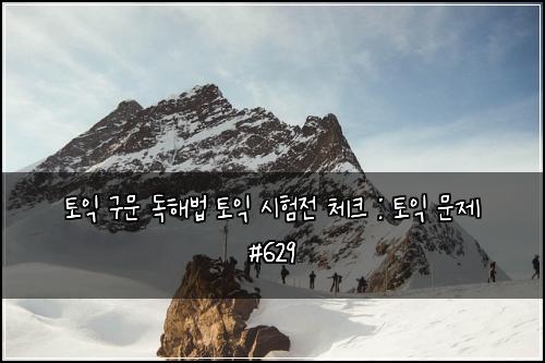 토익 구문 독해법 토익 시험전 체크 : 토익 문제 #629
