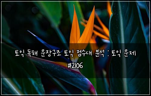 토익 독해 문장구조 토익 점수대 분석 : 토익 문제 #2106