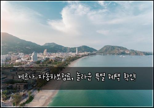 베르나 자동차보험료, 놀라운 특별 혜택 확인!