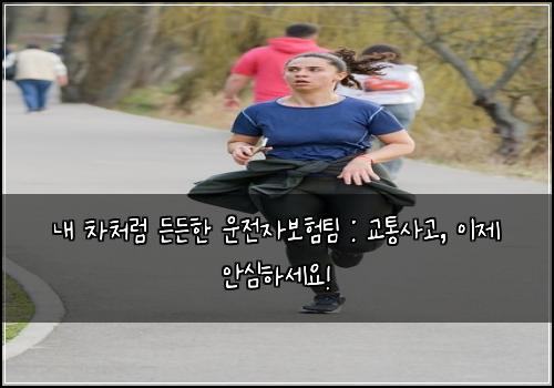  내 차처럼 든든한 운전자보험팀 : 교통사고, 이제 안심하세요!