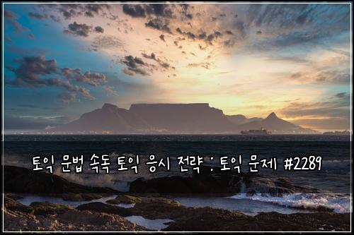 토익 문법 속독 토익 응시 전략 : 토익 문제 #2289