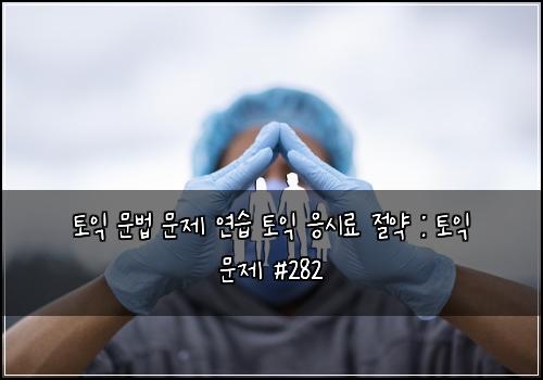 토익 문법 문제 연습 토익 응시료 절약 : 토익 문제 #282