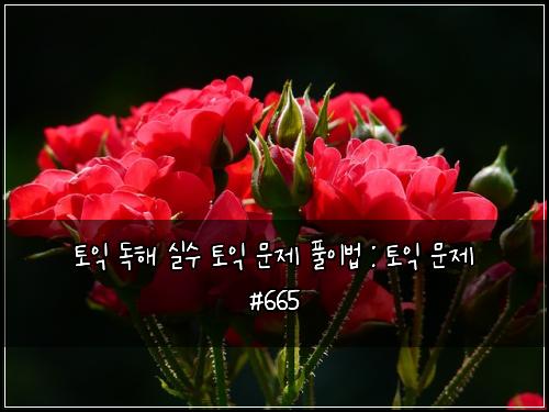토익 독해 실수 토익 문제 풀이법 : 토익 문제 #665