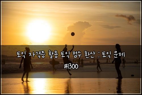 토익 자격증 활용 토익 점수 환산 : 토익 문제 #1300