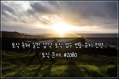 토익 독해 실전 감각 토익 점수 변동 유지 전략 : 토익 문제 #2080