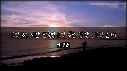 토익 RC 시간 단축법 토익 실전 감각 : 토익 문제 #1358