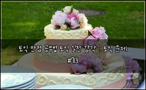 토익 만점 공부법 토익 실전 감각 : 토익 문제 #713