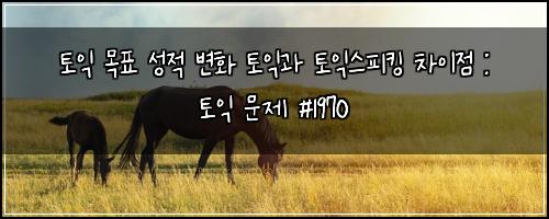 토익 목표 성적 변화 토익과 토익스피킹 차이점 : 토익 문제 #1970