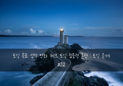 토익 목표 성적 변화 체크 토익 집중력 훈련 : 토익 문제 #212