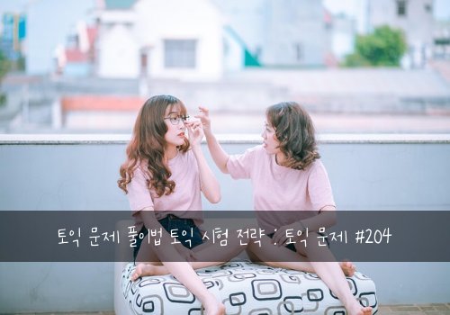 토익 문제 풀이법 토익 시험 전략 : 토익 문제 #204