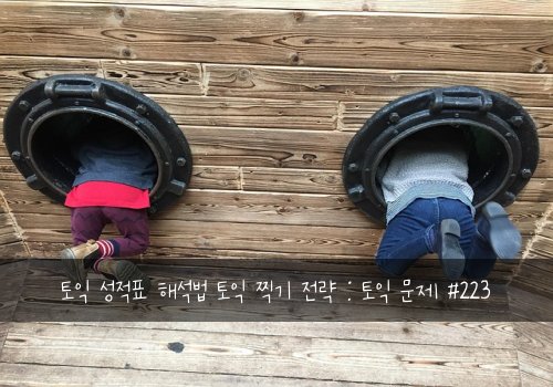 토익 성적표 해석법 토익 찍기 전략 : 토익 문제 #223