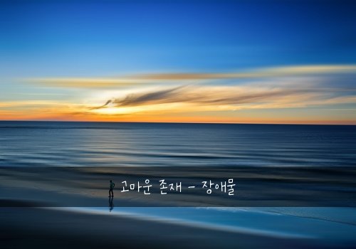 고마운 존재 - 장애물