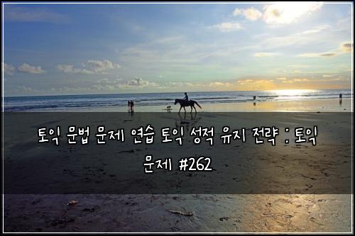 토익 문법 문제 연습 토익 성적 유지 전략 : 토익 문제 #262