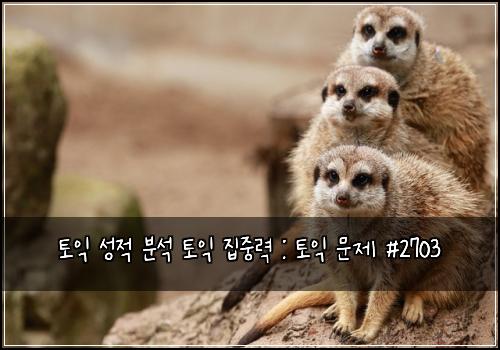 토익 성적 분석 토익 집중력 : 토익 문제 #2703