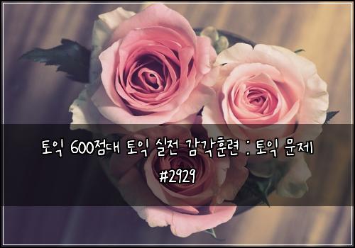 토익 600점대 토익 실전 감각훈련 : 토익 문제 #2929