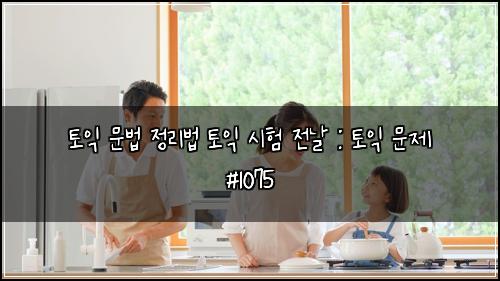 토익 문법 정리법 토익 시험 전날 : 토익 문제 #1075