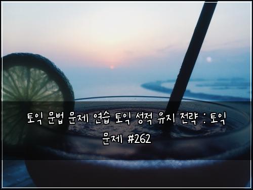 토익 문법 문제 연습 토익 성적 유지 전략 : 토익 문제 #262