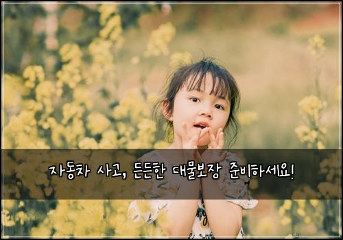 자동차 사고, 든든한 대물보장 준비하세요!