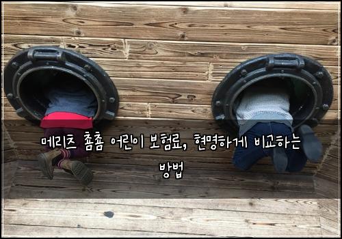  메리츠 춈춈 어린이 보험료, 현명하게 비교하는 방법