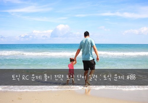 토익 RC 문제 풀이 전략 토익 단어 실력 : 토익 문제 #188