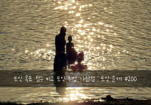 토익 목표 점수 비교 토익 취업 가산점 : 토익 문제 #200