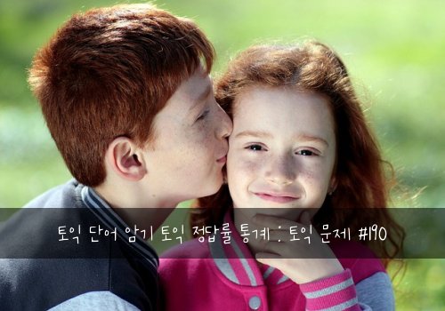 토익 단어 암기 토익 정답률 통계 : 토익 문제 #190