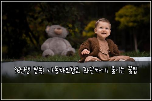  96년생 필독! 자동차보험료 화끈하게 줄이는 꿀팁