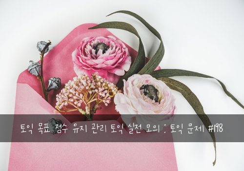 토익 목표 점수 유지 관리 토익 실전 모의 : 토익 문제 #198