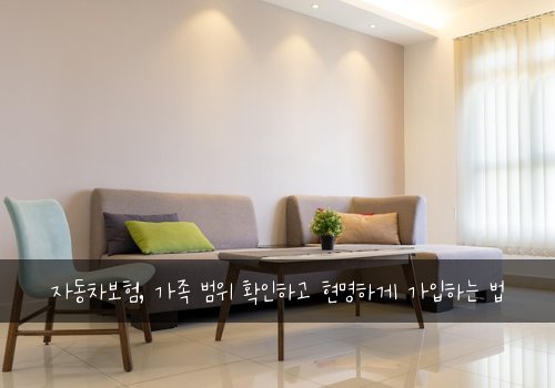 자동차보험, 가족 범위 확인하고 현명하게 가입하는 법