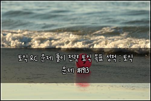 토익 RC 문제 풀이 전략 토익 목표 성적 : 토익 문제 #1913